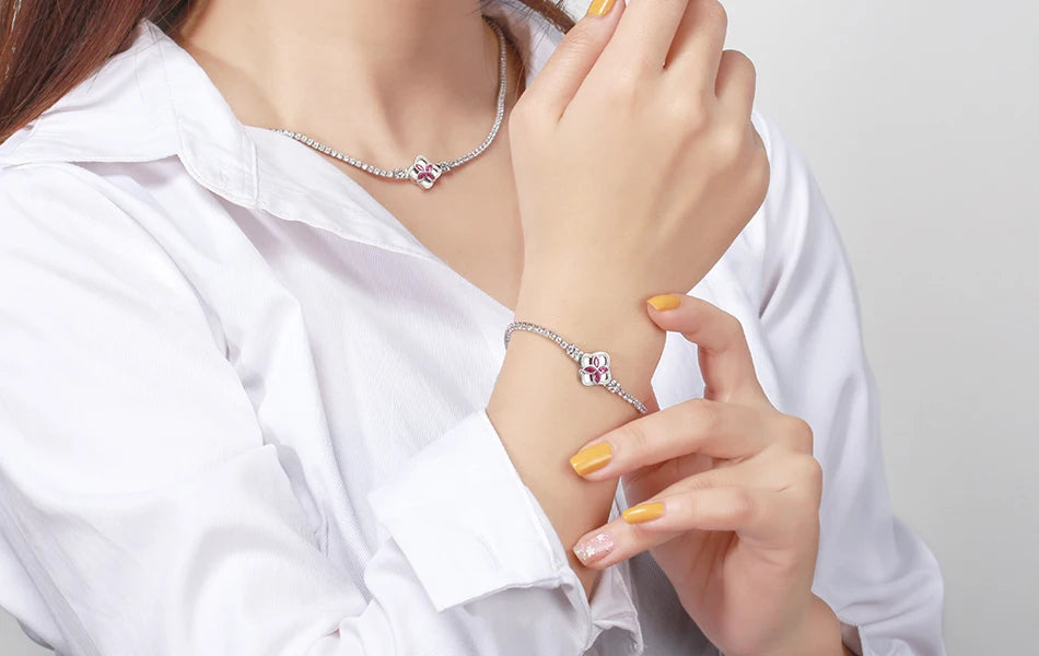 ORSA JEWELS Authentic 925 Sterling Silver Tennis Chain Bracelet Moulding Process Hanmade High-end Hand Chain for Man Woman SB128