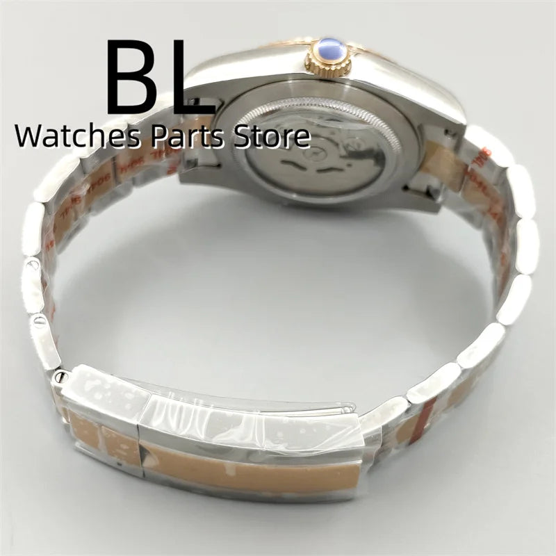 BLIGER Luxury Brown Dial Diamond Time Marks Watches For Men 36mm39mm Two Tone Rose Gold NH35 Movement Sapphire Glass Waterproof