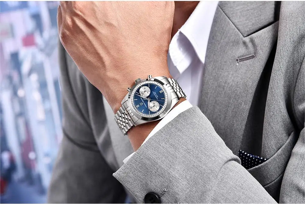 PAGANI DESIGN Fashion Men's Quartz Wristwatches PD1775 Sapphire Glass Stainless steel strap VK64 Movement watch for men