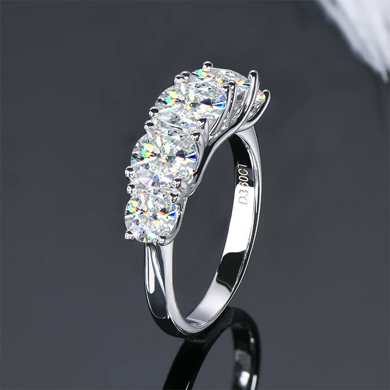 IOGOU 3.6ctw. D Moissanite Wedding Rings for Women 18k Gold Plated 925 Silver Promise Finger Jewelry Certified Lab Diamond Bands