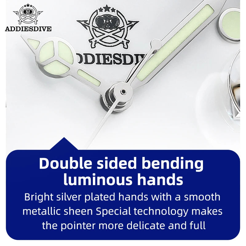 ADDIESDIVE High Quality Luxury Men Quartz Watch 20Bar BGW9 Super Luminous relógio masculino 316L Stainless Steel Dive WristWatch