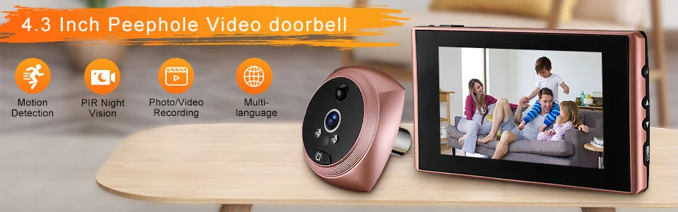 2.4Inch LCD Door Peephole Camera IR Night Vision Video Eye Door Bell Visual Doorbell Security Protection Camera