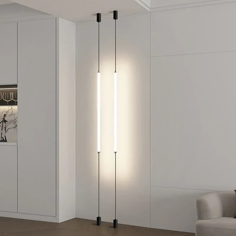 Hanging floor lamp Italy Design Black Long linear pendant light Bedroom Bedside Lamps Modern Hotel Living Room corner floor lamp