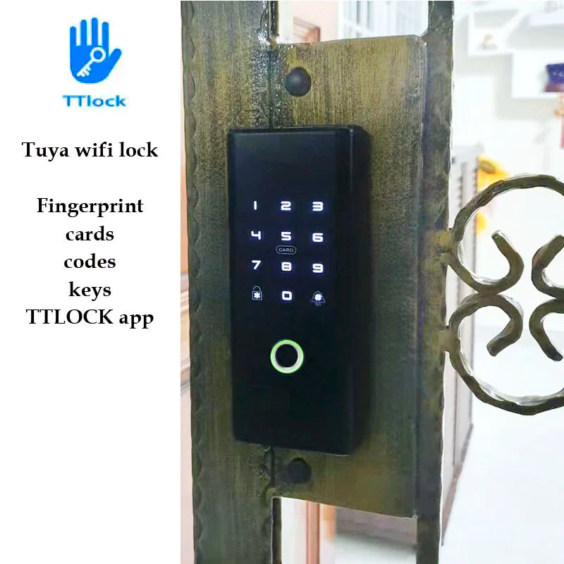 Electronic Smart Lock For Front Door Sliding Swing Gate Lock Intelligent Fingerprint Door Lock Optional Tuya Smart Life TTLOCK