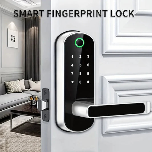 New Smart Fingerprint Door Lock with Keypad, Biometric Electronic Door Lock, Fingerprint/Password/Key Unlock for Home/Office