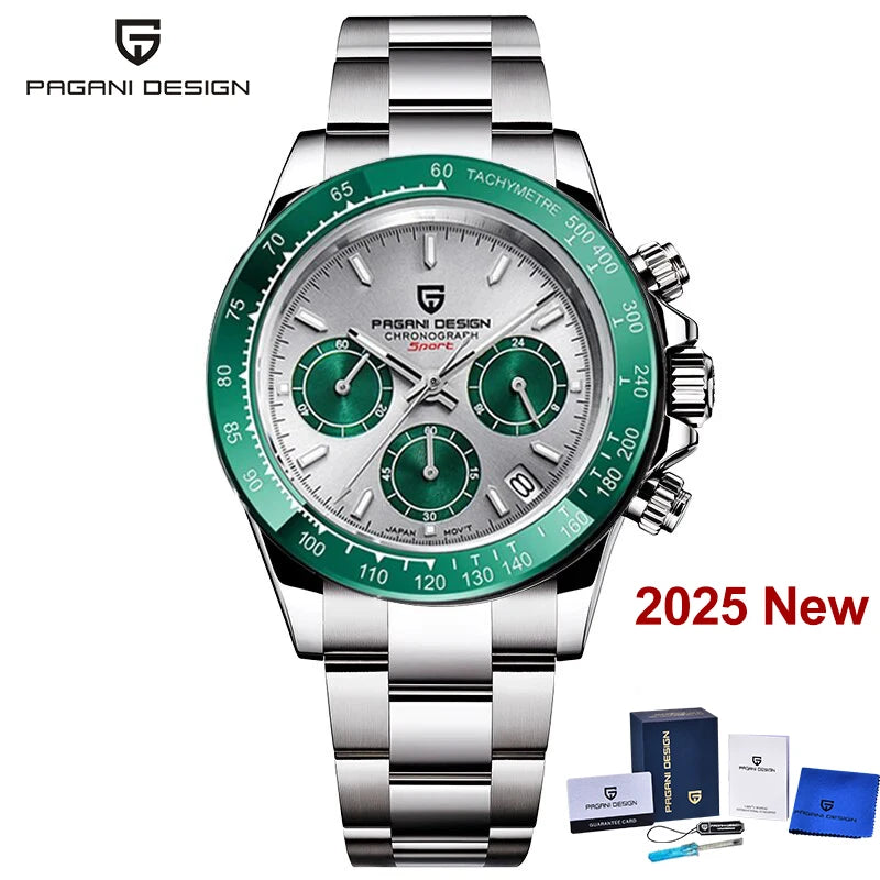 PAGANI DESIGN 2025 New Sport Chronograph Top Brand Luxury Quartz Watch For Men Sapphire crystal  Automatic Date Wrist watch Men