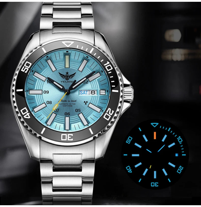Yelang V1032 Automatic Movement Men Watch 300m 30Bar Waterproof Dive Watches for Man Luminous 44MM  V1032