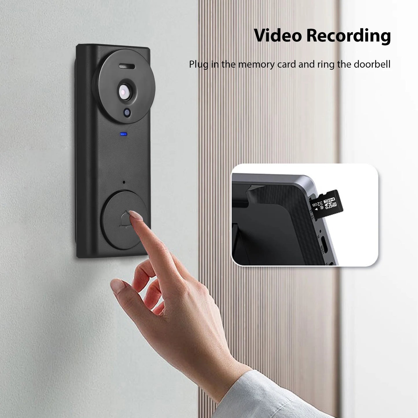 Wireless Video Doorbell Camera with Monitor Display 4.3 IPS Screen Video Door Phone Camera Kits for Villa Home Office Apartment