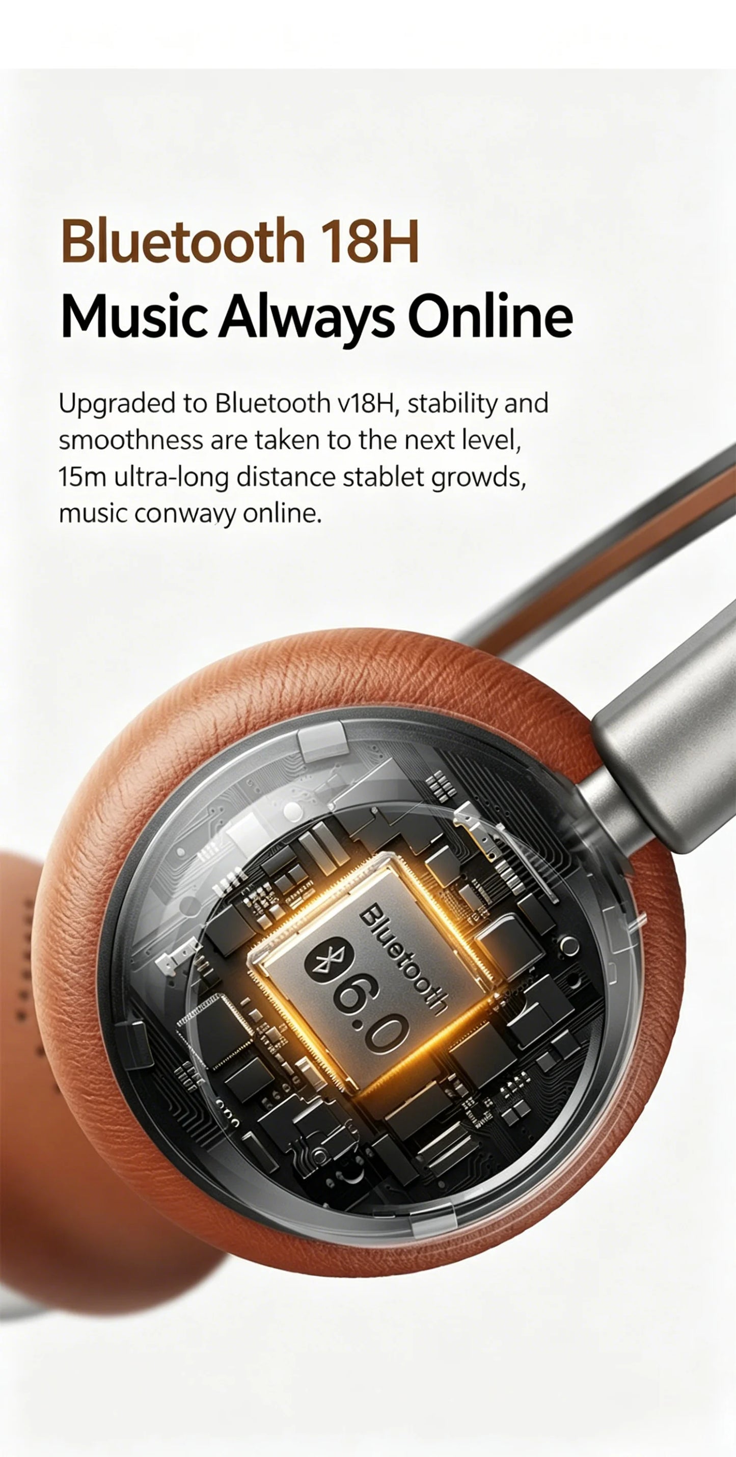 High-Quality Wireless Bluetooth-compatible Headphones, Smart Noise Cancelling, Universal Music Earbuds, V6.0 Headset Earphones