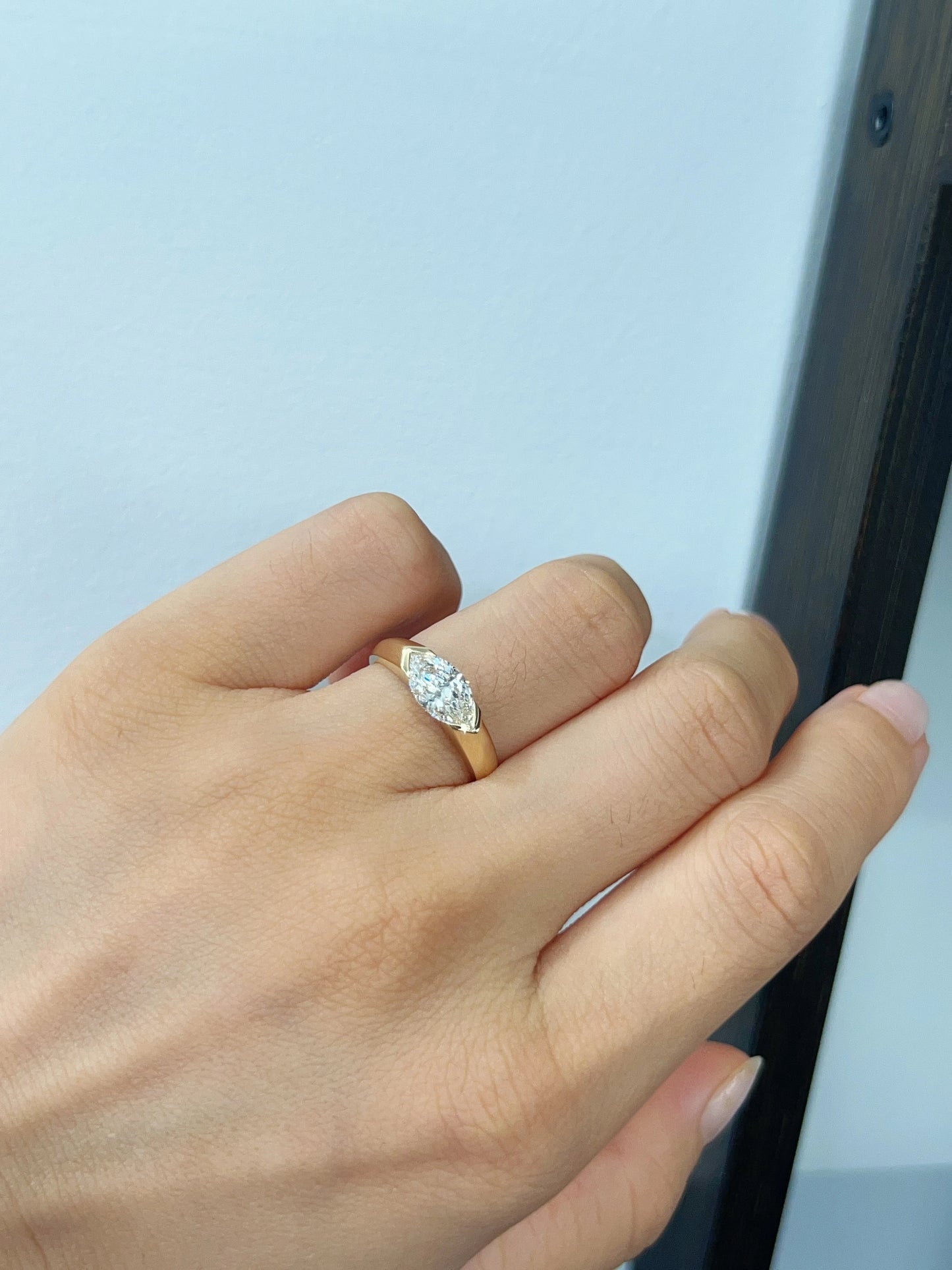 wholesale lab grown HPHT CVD Horse 's-eye cut with IGI certificate diamond lab grown diamond 1ct 14K gold rings Spot goods