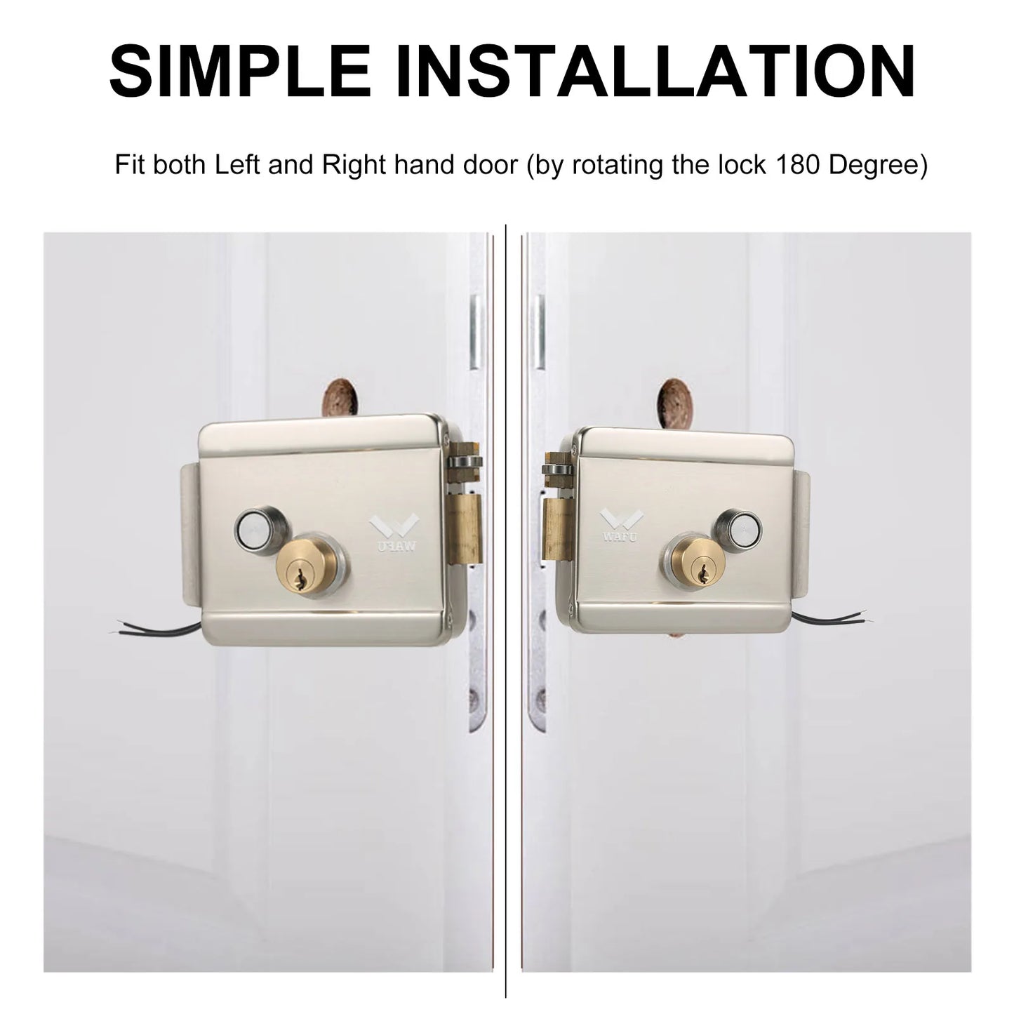 Secure Electric Metallic Lock WAFU Smart Electric Gate Door Lock Electronic Door Lock Door Access Control Tool for Home Office