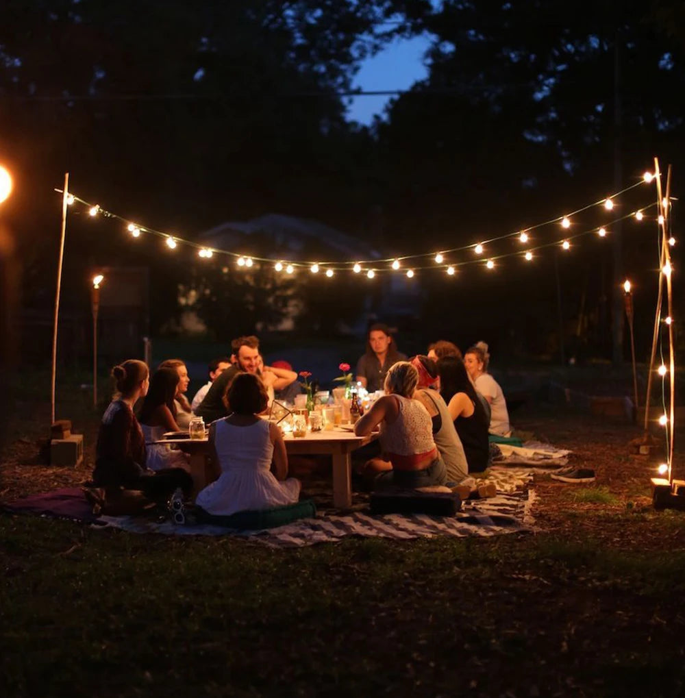 Solar String Light Outdoor Waterproof T22 Bulbs LED Solar Powered Patio Lights for Outside Porch Backyard Bistro Garden Market