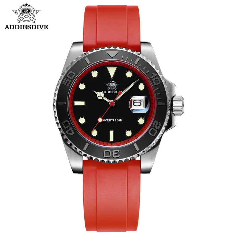 ADDIESDIVE 41mm Japan2115 Men's Quartz Watch 200m Waterproof Wristwatch BGW9 Luminous Ceramic Bezel 316 Steel Man Luxury Watches