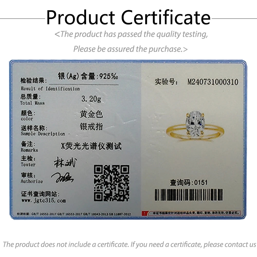 Trumium 3CT 925 Sterling Silver Engagement Rings Oval Cut Solitaire Cubic Zirconia Wedding Promise Rings for Women Fine Jewelry