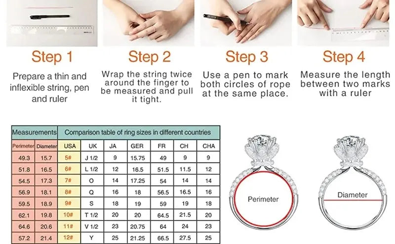 Lonian&C 5 Carat Luxury Moissanite Ring D Color 11mm Lab Diamond 925 Sterling Silver Wedding Promise Rings for Women Jewelry