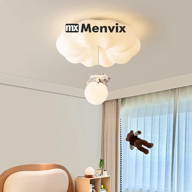 Menvix Bear Cream Modern Ceiling Light Simple Indoor Wall Lamps for Living Room Bedroom - 2025 Style Lighting Decoration