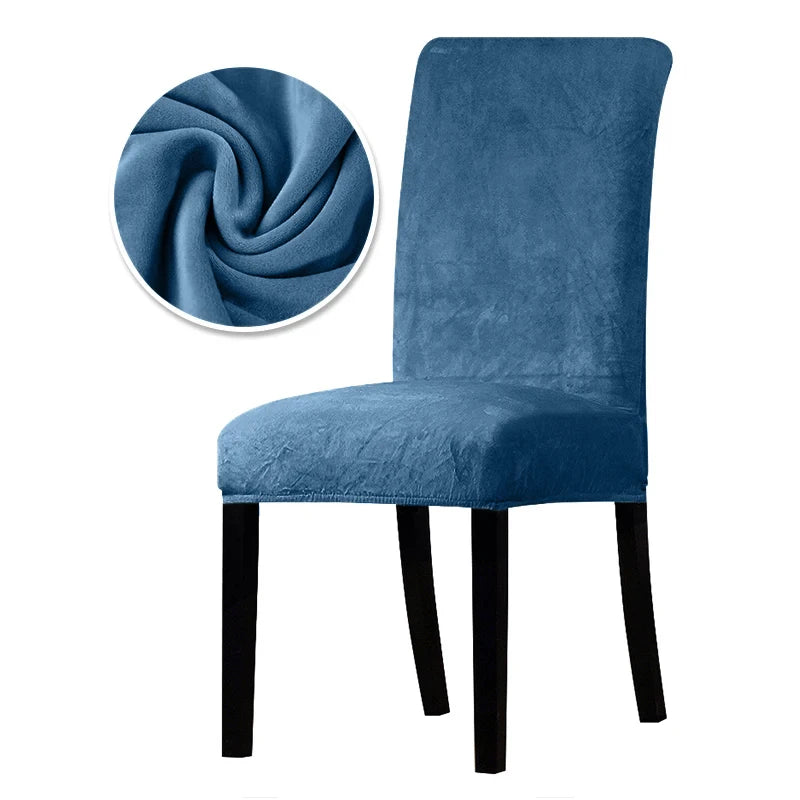 1/2/4/6 Pieces Real Velvet Fabric Super Soft Chair Cover Luxurious Office Seat Cases Tretch Chair Covers For Dining Room Hotel