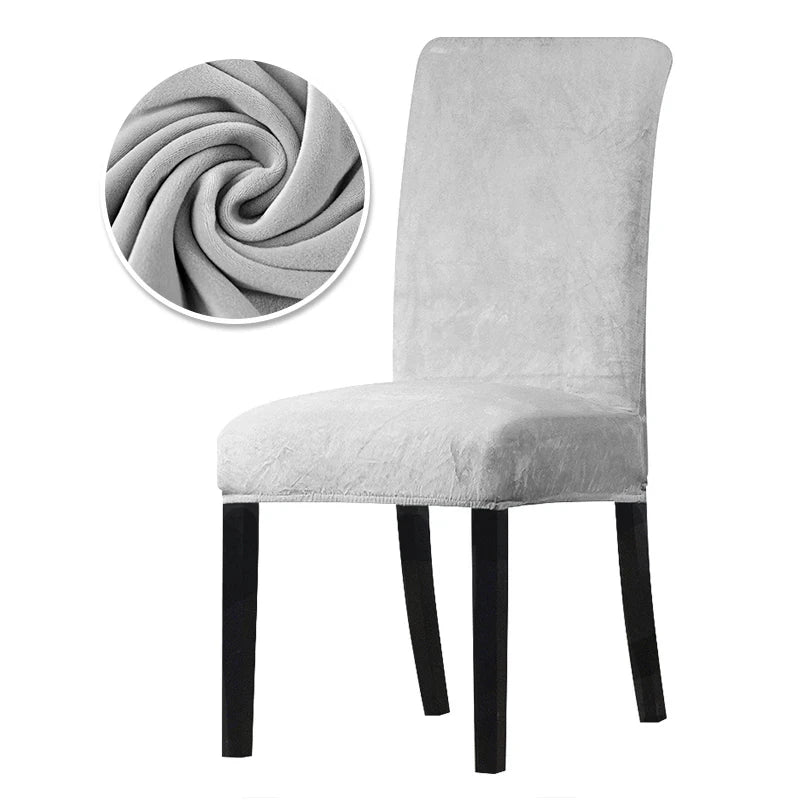 1/2/4/6 Pieces Real Velvet Fabric Super Soft Chair Cover Luxurious Office Seat Cases Tretch Chair Covers For Dining Room Hotel