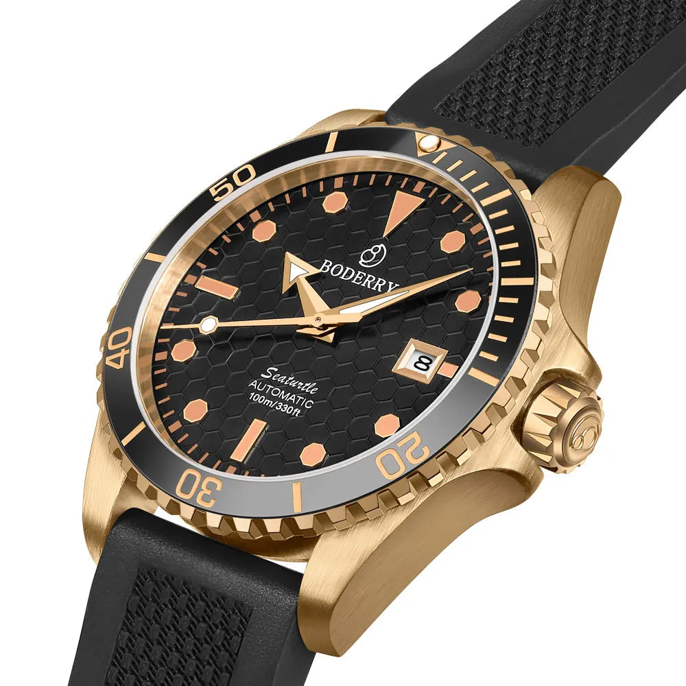 Boderry Seaturtle Titanium Diver Watch Men Luxury Bronze Watches Automatic Mechanical Wristwatch Sport 200M Waterproof Luminous