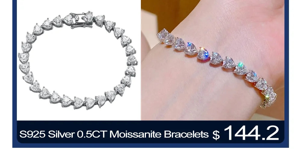 GRA Certified Heart Cut Moissanite Drop Earrings for Women 3/6cttw Luxury Quality Lab Diamond S925 Sterling Silver Bride Jewelry