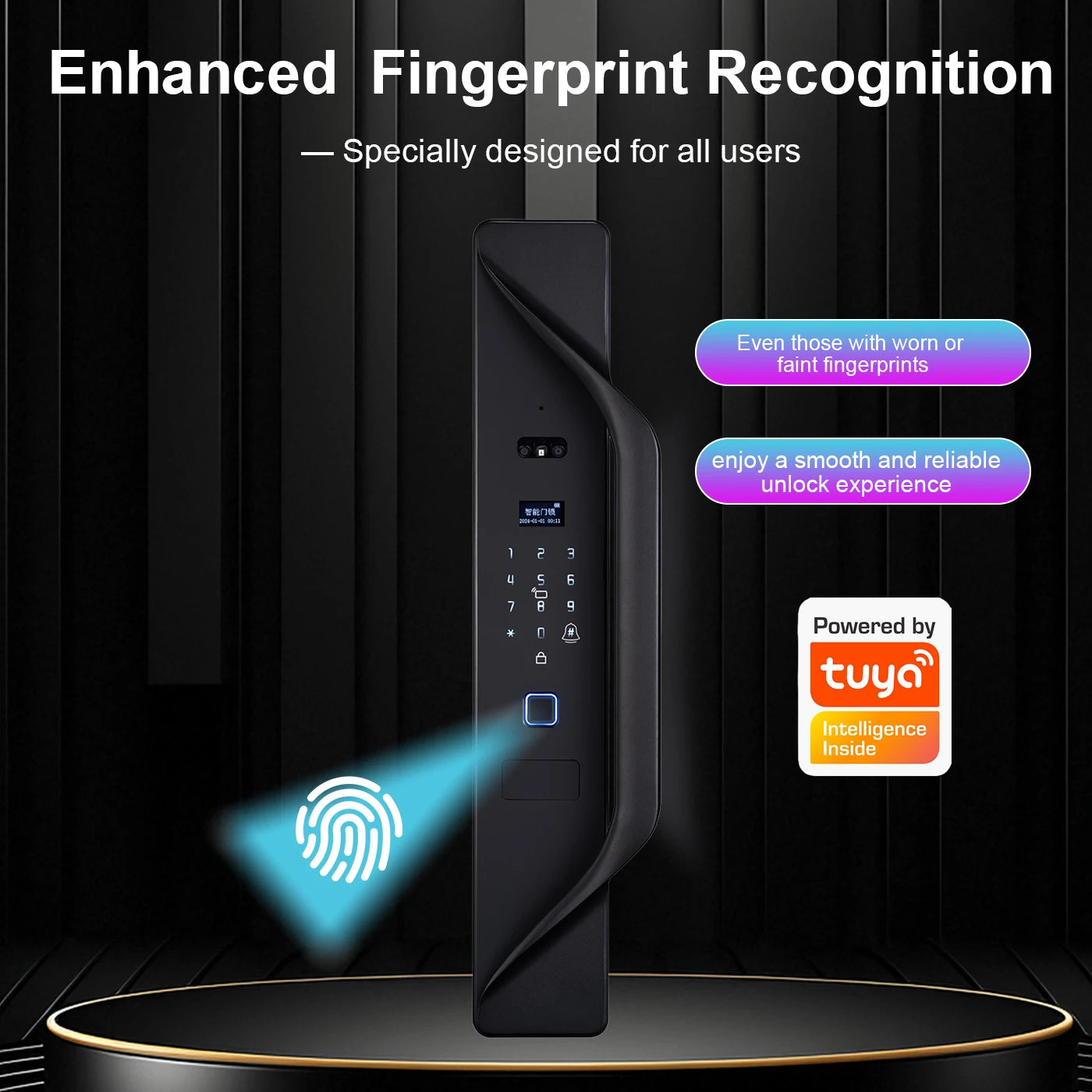 Tuya App Smart Lock Household Anti-theft Door Fingerprint Lock With Camera Password Lock Large Door Lock