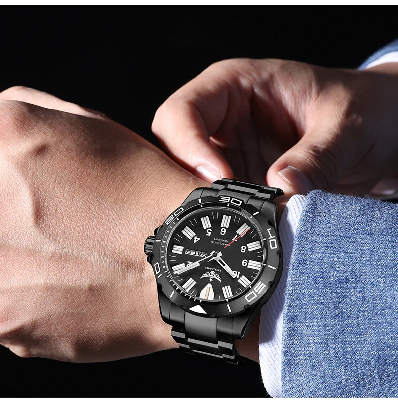 Yelang's New Design 42mm 10 Year Ultra Long Range Men's Quartz Watch 30ATM Professional Waterproof Swiss Eternal Gas Glow