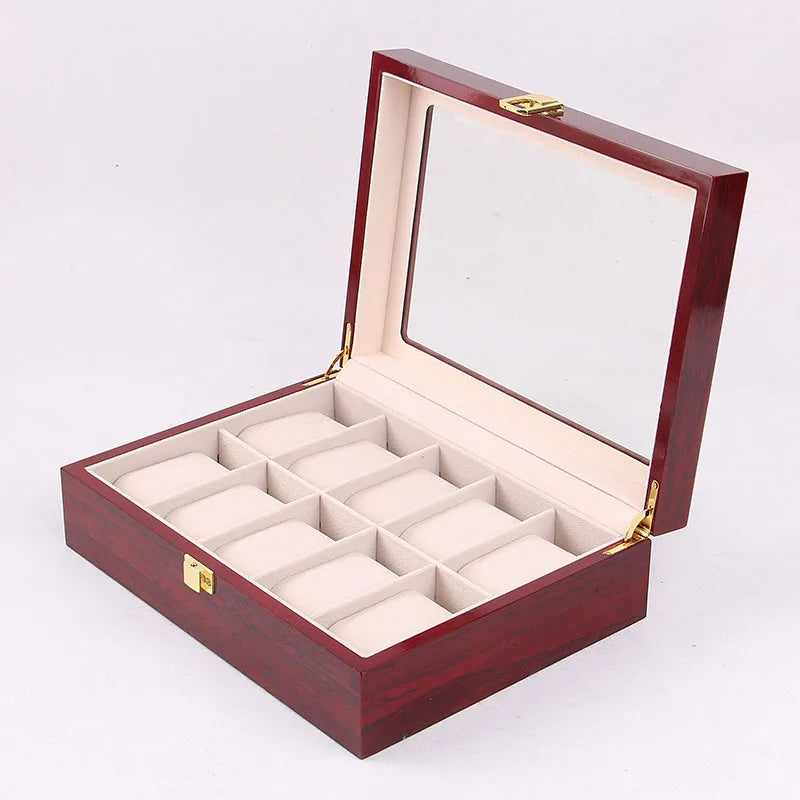 Luxury Wooden Watch Box 1/2/3/5/6/10/12 Grids Watch Organizers 6 Slots Wood Holder Boxes for Men Women  Watches Jewelry Display
