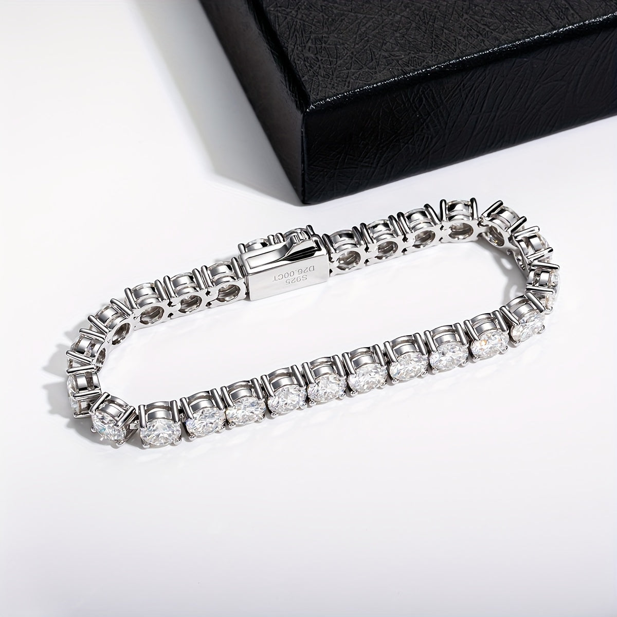 1pc 0.1-0.5 Carat Moissanite Bracelet, S925 Silver Temperament Versatile Tennis Chain Jewelry Unisex