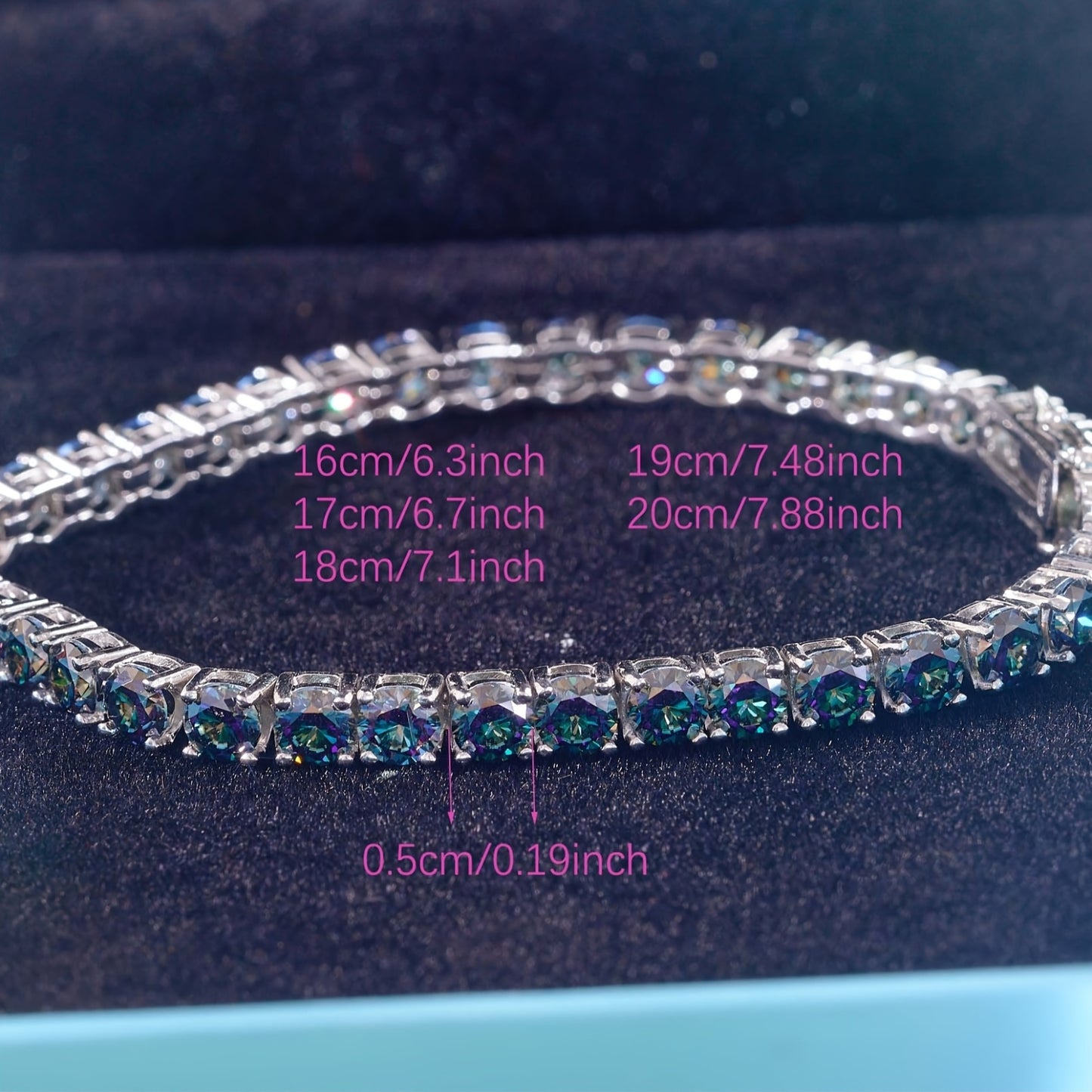 Shiny Gorgeous Women'S Tennis Bracelet, Full Moissanite Style Design Bracelet, Women'S Luxury Jewelry, Engagement Wedding Bracelet, Birthday, Anniversary, Valentine'S Day, Mother'S Day, Halloween, Thanksgiving, Christmas Gift