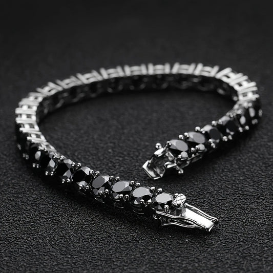 A D Color VVS1 Sparkling Moissanite Tennis Bracelet | 925 silver Plated, Dark-Hop Style Accessory, Ideal for Birthdays, Weddings, Anniversaries, Graduations, Mother'S Day, Suitable for Teenagers, For Teenager